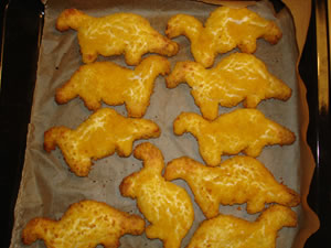 dinoessen Dinos aus Hähnchenfleisch