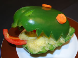 dinokopf2 Dinokopf aus Paprika