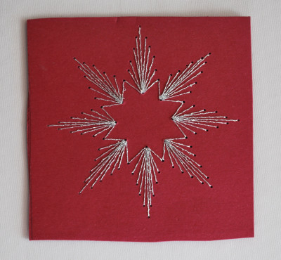 Weihnachtskarte gestickter Stern