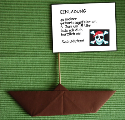 Einladung Faltschiff