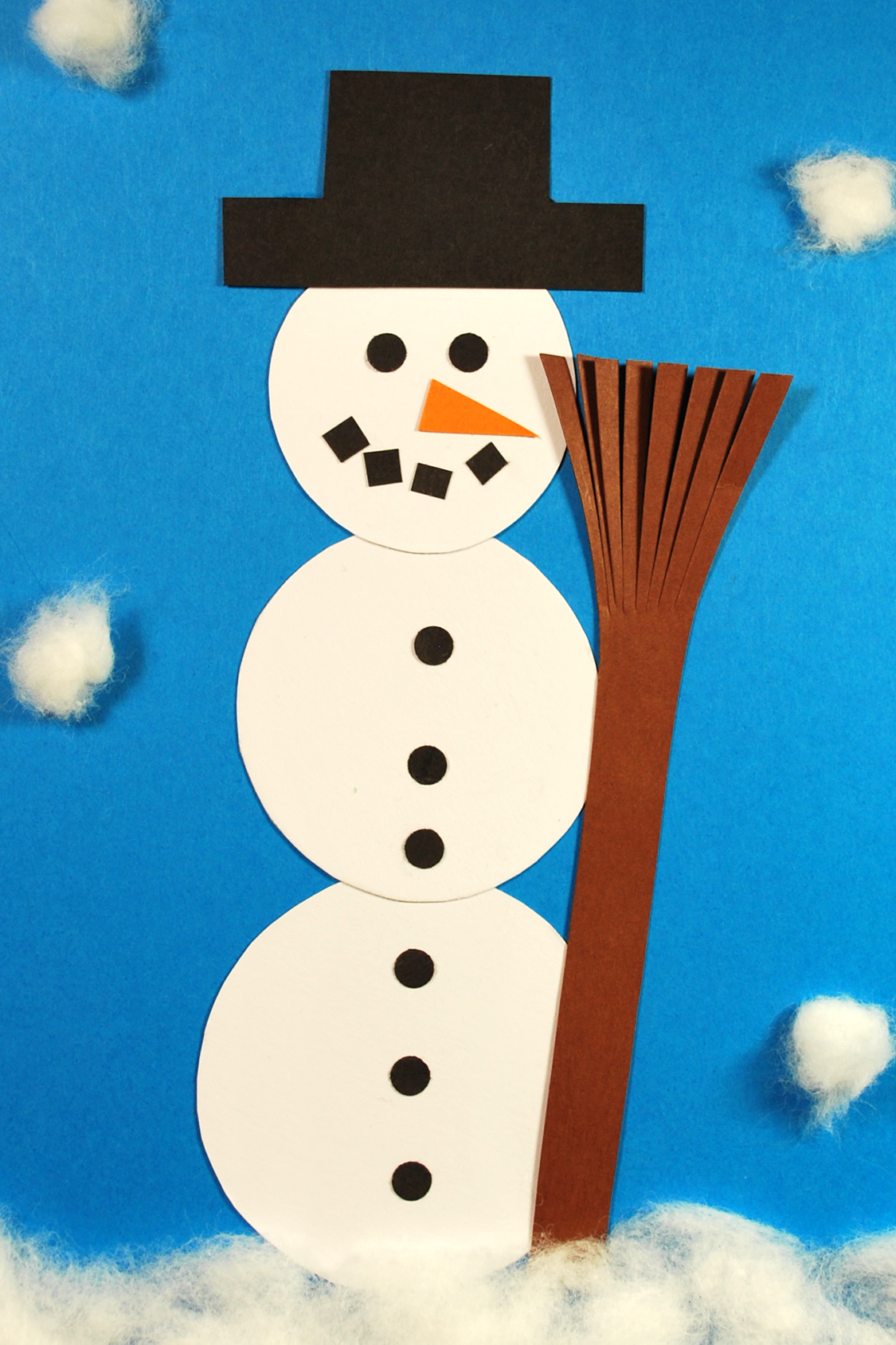 Schneemann aus Papier KinderspieleWelt.de