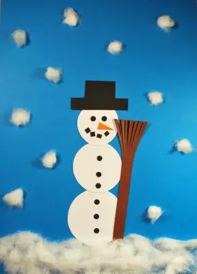 Schneemann aus Papierkreisen