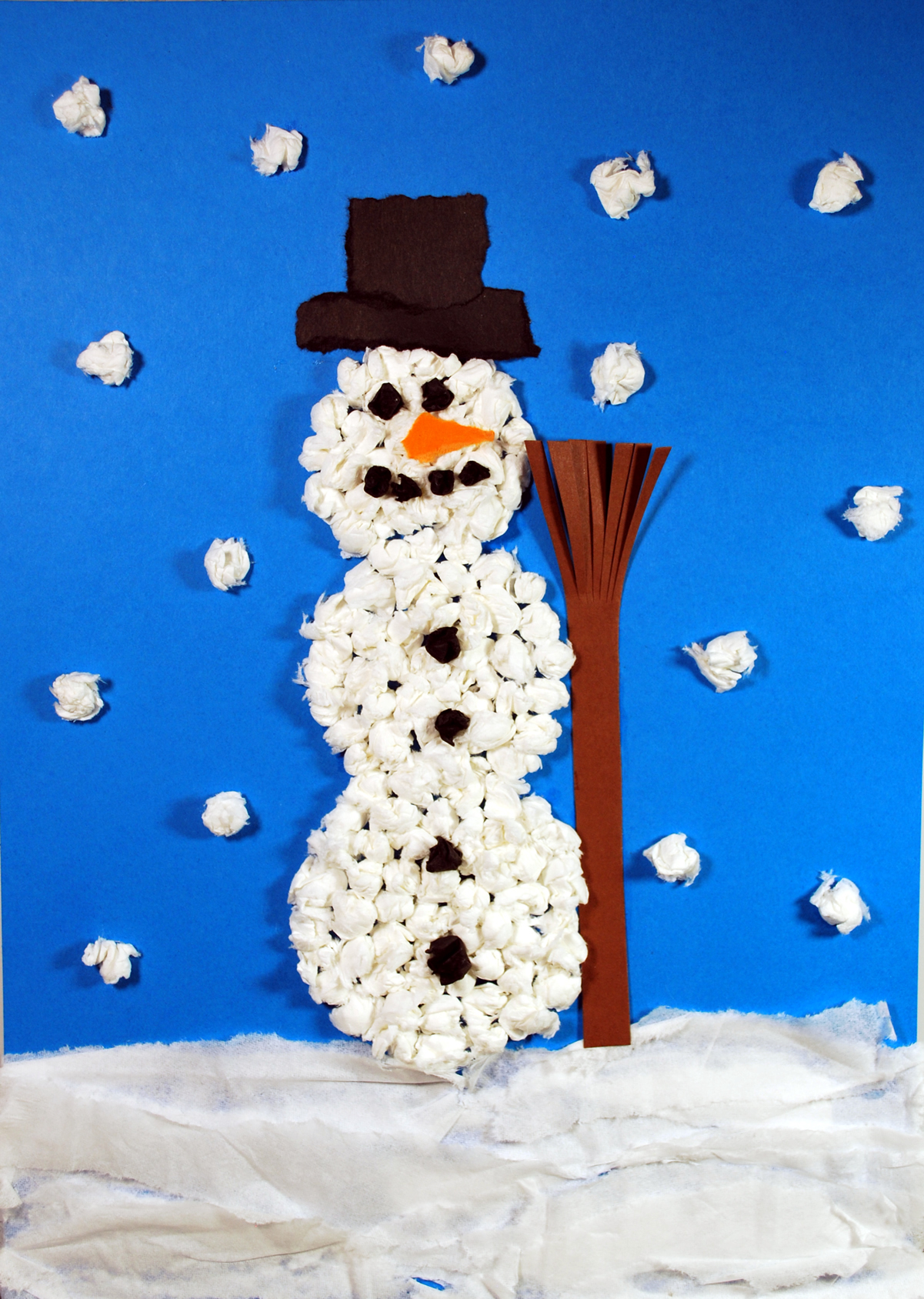 Schneemann basteln KinderspieleWelt.de