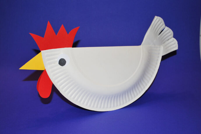 Huhn aus Pappteller - Kinderspiele-Welt.de