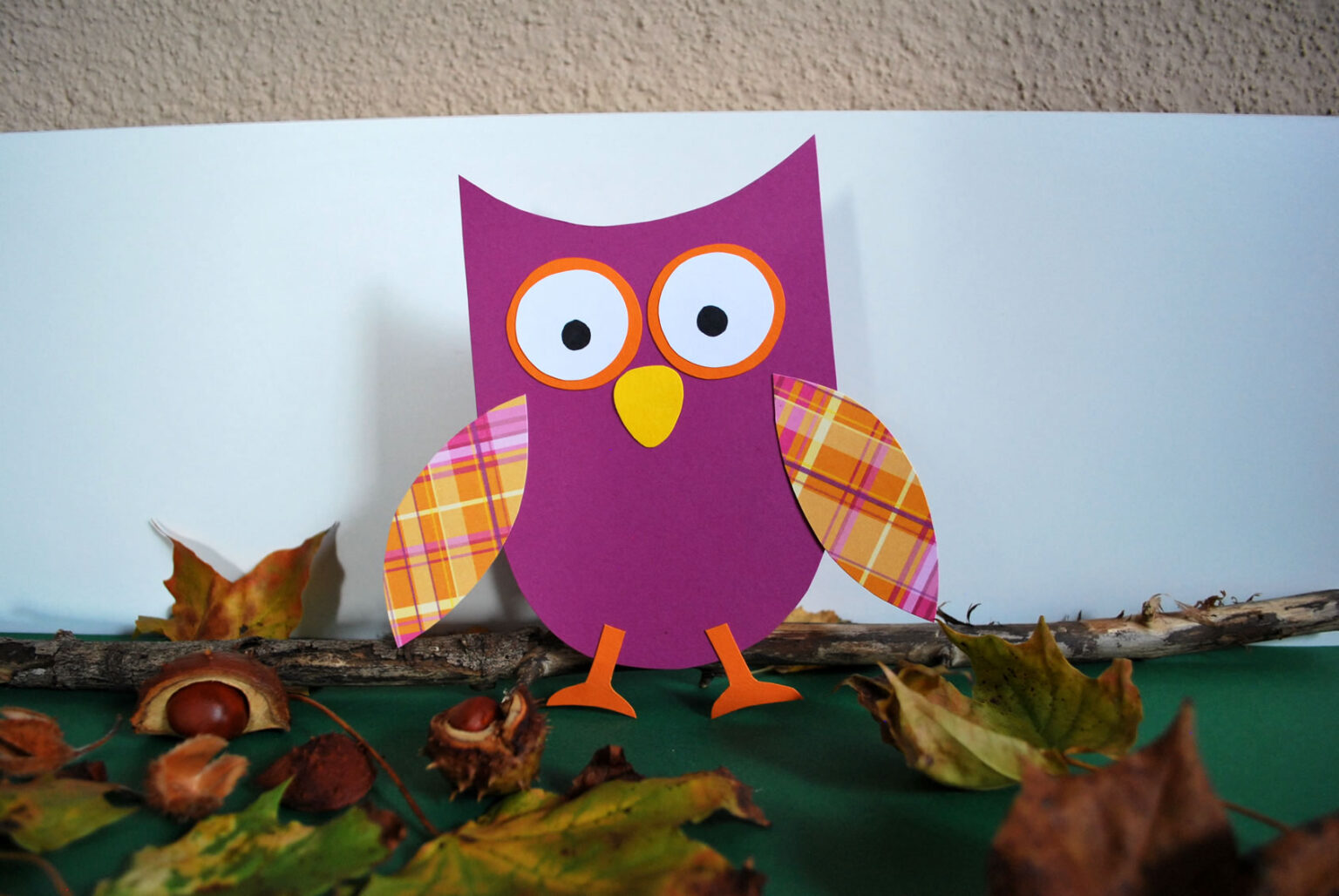  Eulen basteln aus Papier - Kinderspiele-Welt.de Illustration 