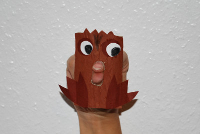 Eule als Handpuppe basteln