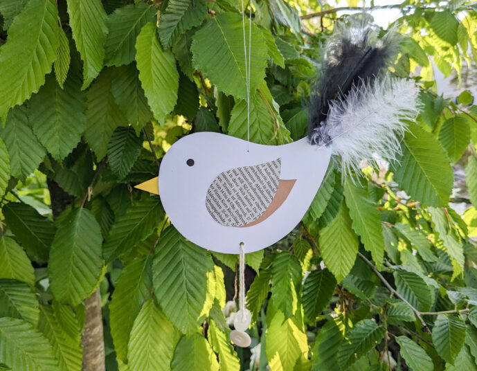  Vogel aus Papier basteln - Kinderspiele-Welt.de Motiv 